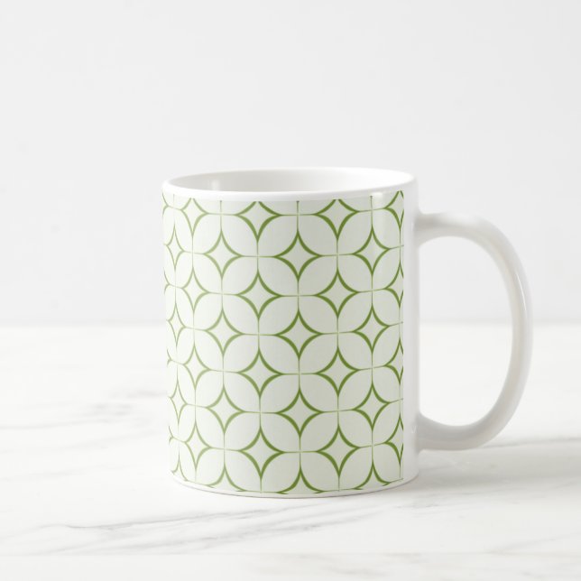 Mug de rayonnement rétro, vert olive (Droite)