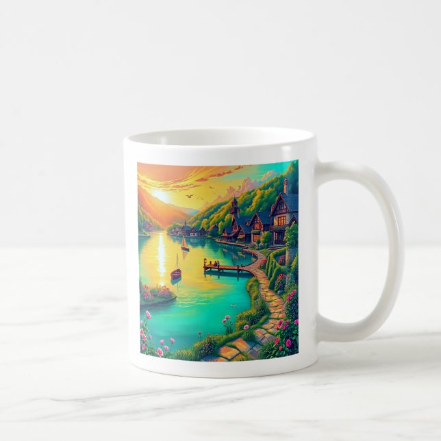Mug de réflexion sur le coucher de soleil serein (Droite)