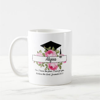Mug de remise de diplôme floral chrétien
