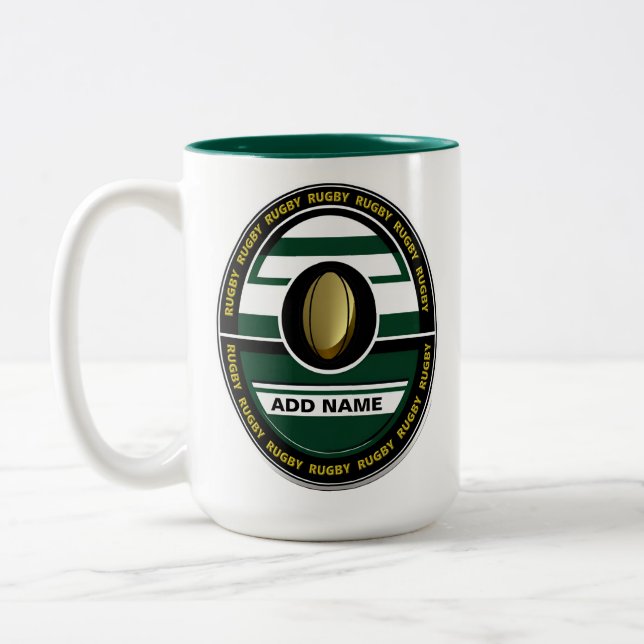 Mug de rugby à deux tons personnalisé (Gauche)