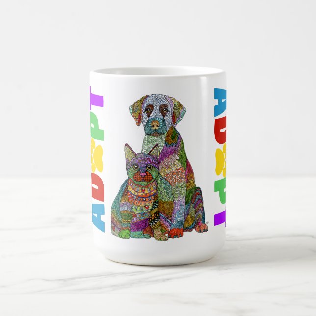 Mug de sensibilisation à l'adoption d'animaux de c (Centre)