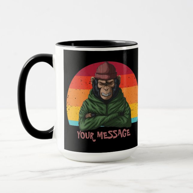 Mug de singe vert guerrier urbain (Gauche)