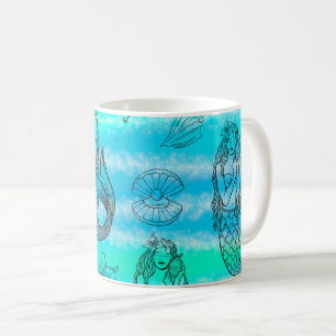 Mug de sirène, Coupe de café à thème océanique, Ma