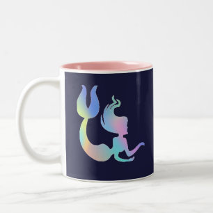 Mug de sirènes holographiques colorées