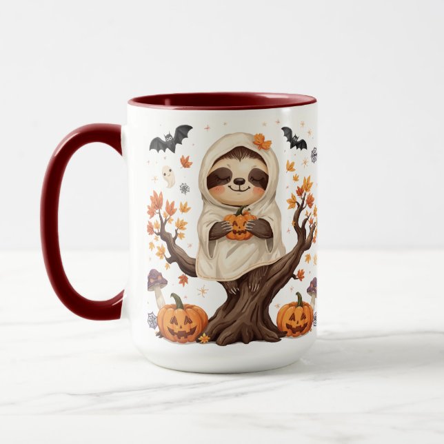 Mug de sloth mignon pour Halloween Sloth effrayant (Gauche)