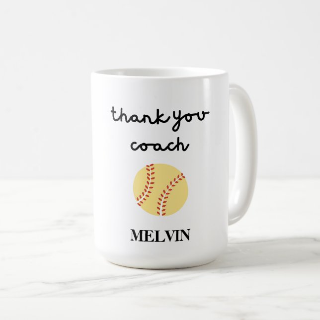 Mug de softball pour entraîneur sportif, cadeau Me (Devant droit)