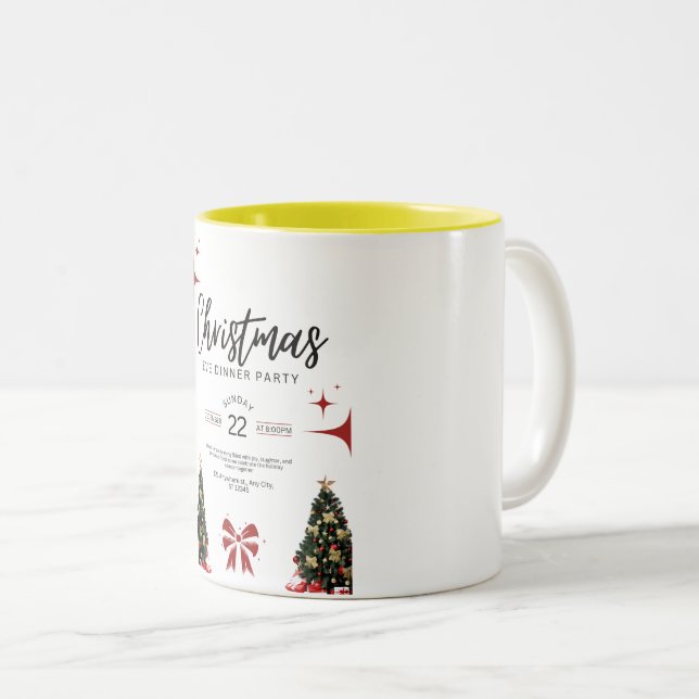Mug de soirée Even de l'arbre de Noël vert (Devant droit)
