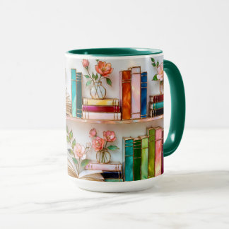 Mug de style verre teinté Bibliothèque botanique