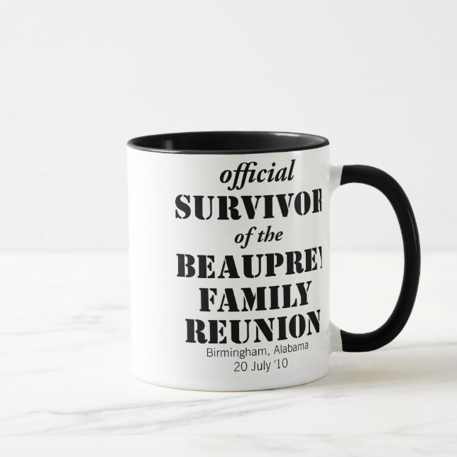 Mug de survivant de la Réunion familiale - partout (Droite)