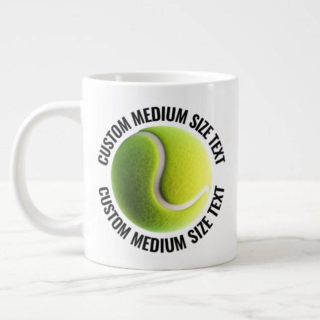 Mug de tennis géant avec texte personnalisé de tai (Gauche)