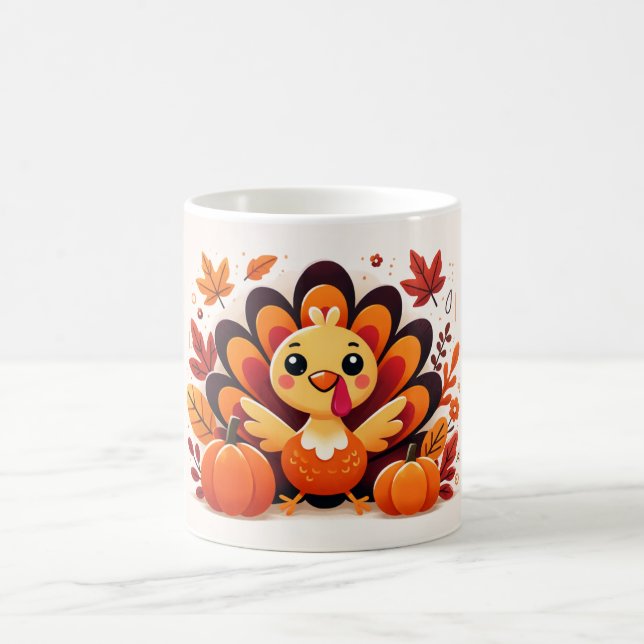 Mug de Thanksgiving de dinde mignon | Tasse de caf (Centre)