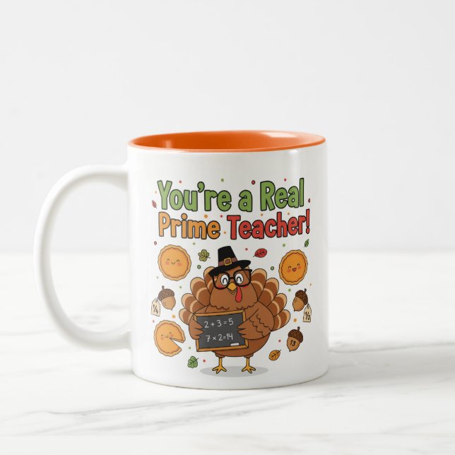 Mug de Thanksgiving pour professeur de maths drôle (Gauche)