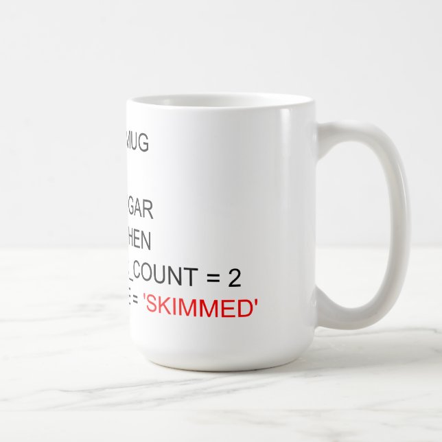 MUG DE THÉ DE PROGRAMMATION SQL (Droite)