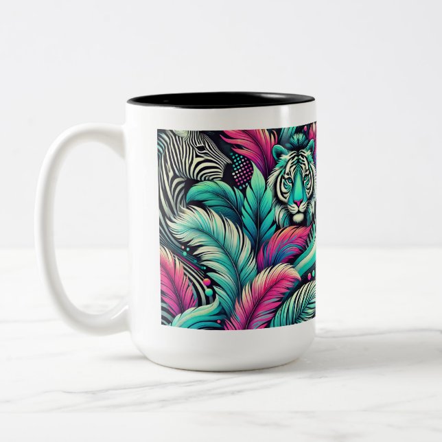 Mug de tigre tropical - Art de la jungle (Gauche)