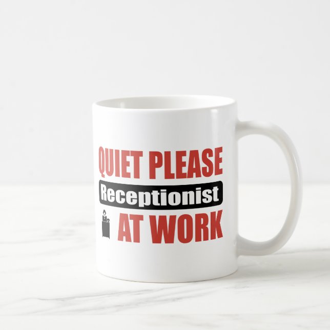 Mug De tranquillité réceptionniste svp au travail (Droite)