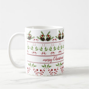 Mug de vacances cône et baies de pin