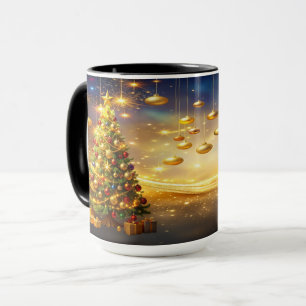 Mug de vacances d'arbre de Noël décoré