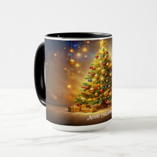 Mug de vacances d'arbre de Noël décoré