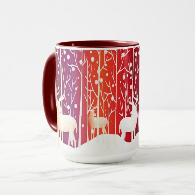Mug de vacances enneigé de renne (Devant gauche)