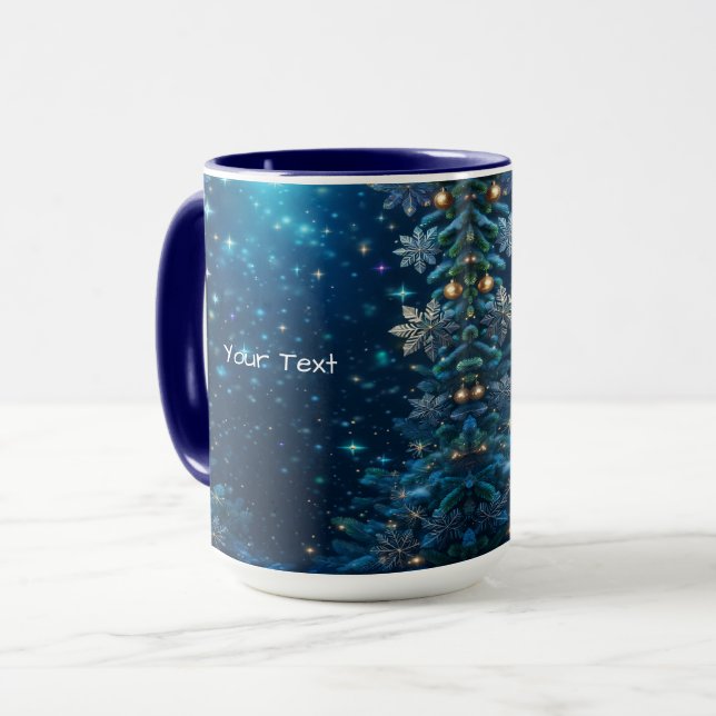 Mug de vacances Flocons de neige (Devant gauche)