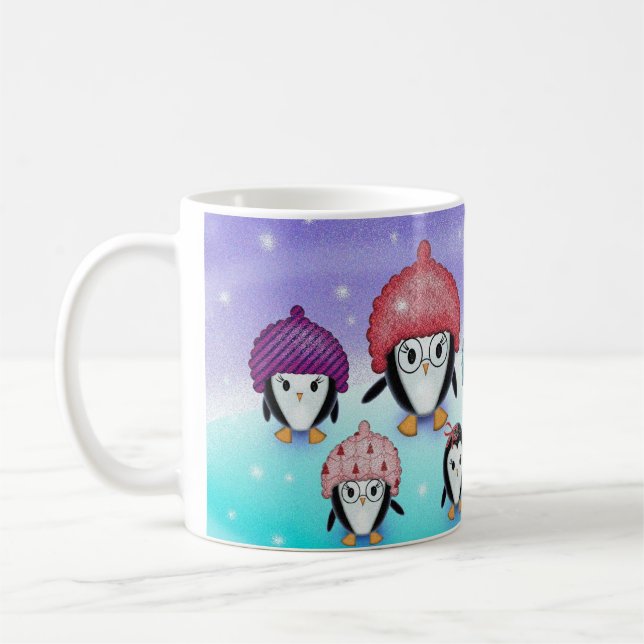 Mug de vacances pour la famille des manchots (Gauche)