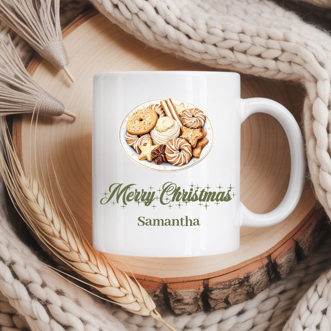 Mug de vacances scandinave personnalisé avec nom (Personalized Earthy Christmas Coffee Mug)