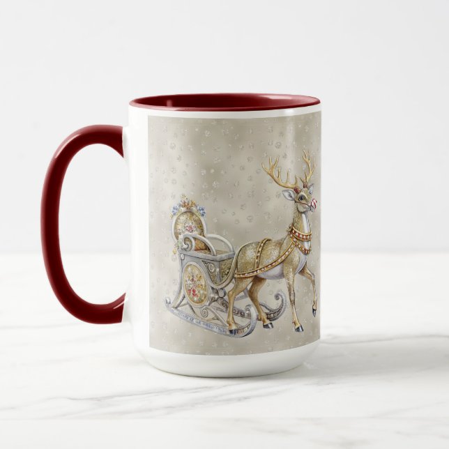 Mug de vacances traîneau de rennes (Gauche)
