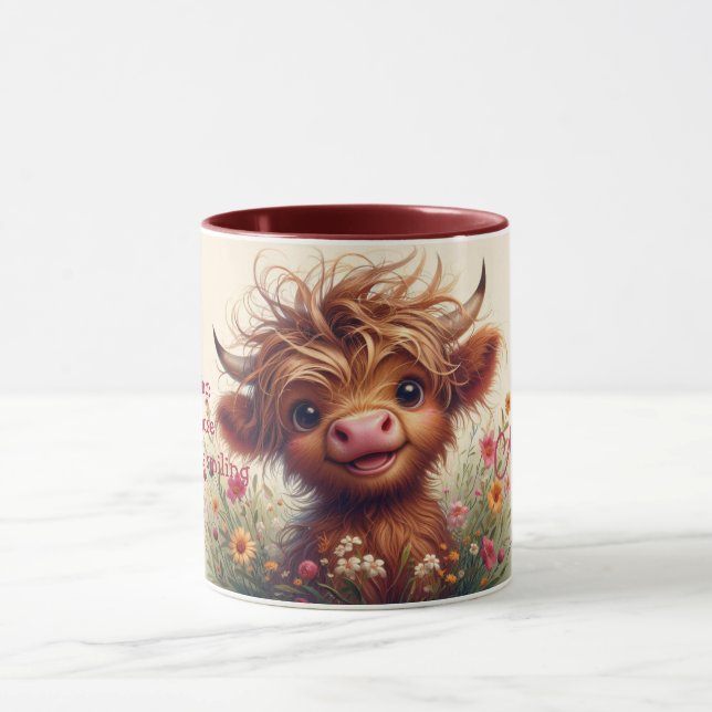 Mug de vache Highland à deux tons personnalisé, 11 (Centre)