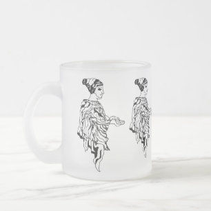Mug de verre givrée : Statue grecque antique