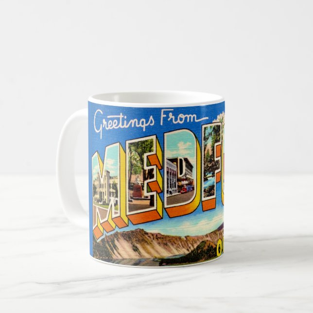 Mug de vœux vintage Medford Oregon (Devant gauche)