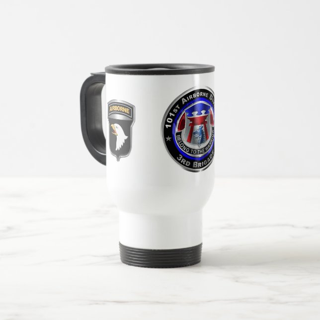 Mug De Voyage 101e division aéroportée 3e brigade ‘RAKKASANS’  (Devant gauche)