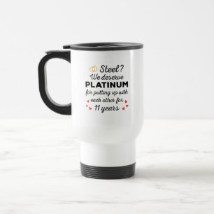 Mug De Voyage 11e anniversaire Mariage I - Steel Funny Couple