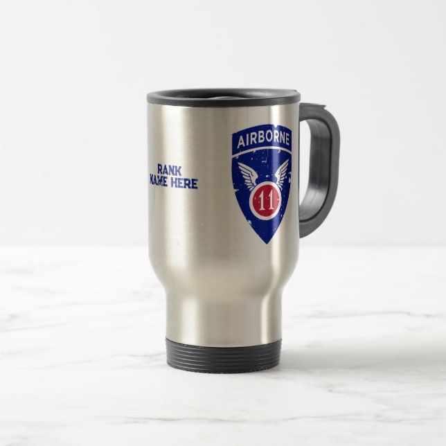 Mug De Voyage 11e division aéroportée "Arctic Angels" Grunge (Devant droit)