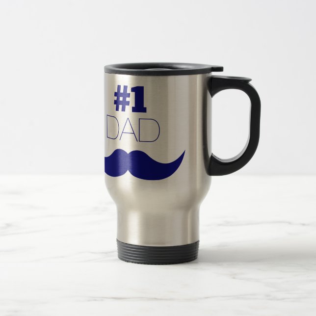Mug De Voyage #1 Papa Blue Mustache (Droit)