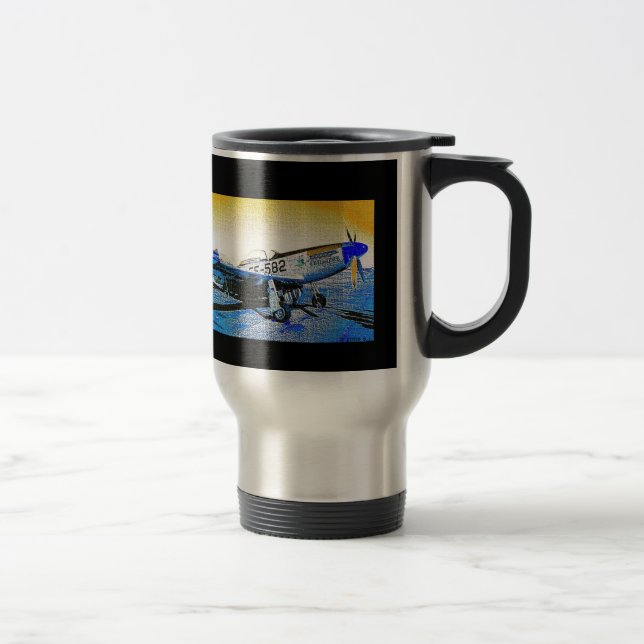 Mug De Voyage "© 2009 S.J. du mustang P51" (Droit)