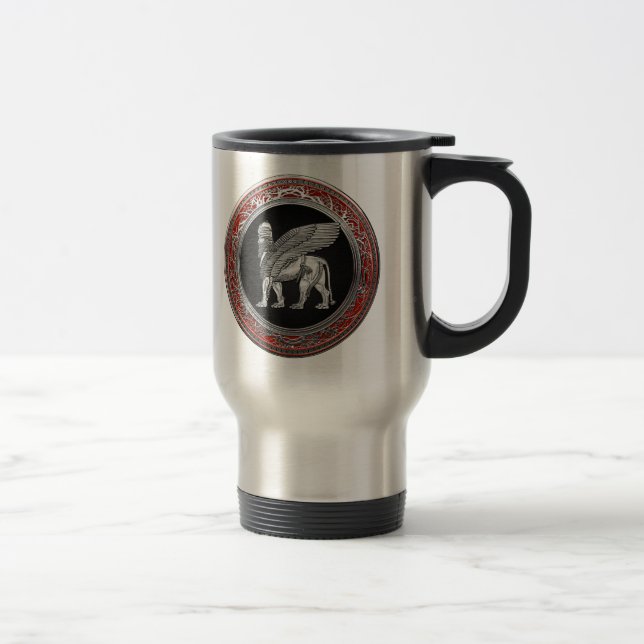 Mug De Voyage [200] Lion assyrien ailli - Lamassu argenté (Droit)