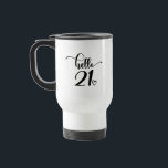 Mug De Voyage 21e Anniversaire Femmes Bonjour 21 mignonne 21 ans<br><div class="desc">21e Anniversaire Femmes Bonjour 21 mignonnes 21 ans - Le cadeau parfait et mignon 21e anniversaire pour les femmes! Fait une grande tenue ou décoration pour une fête d'anniversaire. Un cadeau génial pour votre ami ou femme,  soeur,  fille ou nièce!</div>