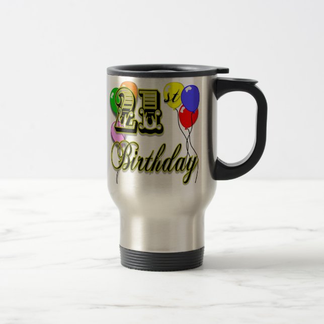 Mug De Voyage 21èmes marchandises heureuses d'anniversaire (Droit)