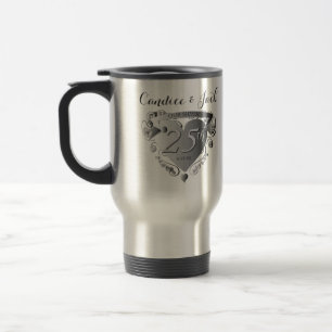 Mug De Voyage 25e anniversaire de Mariage d'argent Emblem de coe