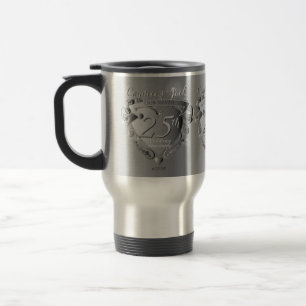 Mug De Voyage 25e anniversaire de Mariage d'argent Emblème cardi