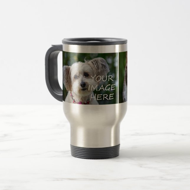 Mug De Voyage 2 Photos Faites Votre Propre Nouveau Pet Chat Chie (Devant gauche)