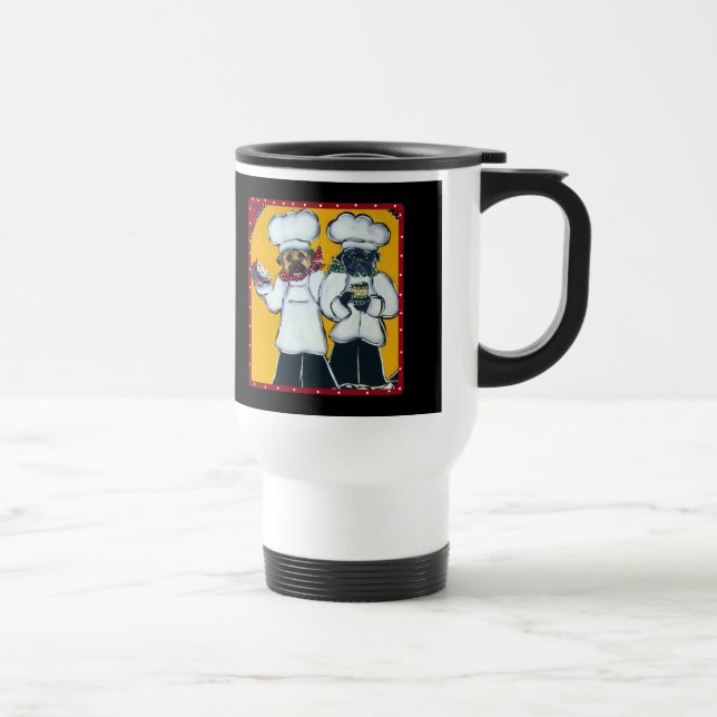 Mug De Voyage 2 Pugs cuisiniers (Droite)