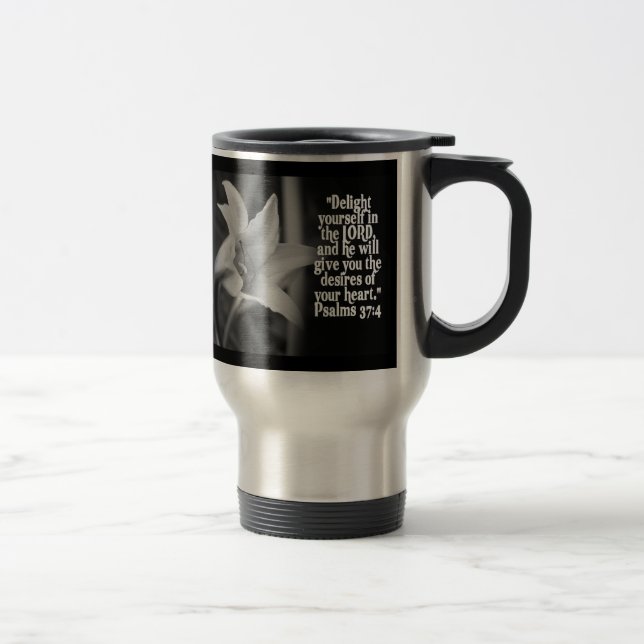 MUG DE VOYAGE 37:4 PRÉFÉRÉ DE PSAUME D'ÉCRITURE SAINTE DE BIBLE (Droit)