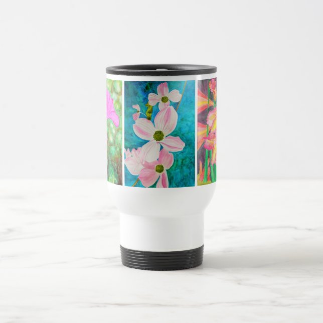 Mug De Voyage 3 fleurs d'aquarelle (Centre)