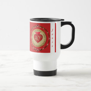 Mug De Voyage 40e/15e anniversaire du Mariage Ruby