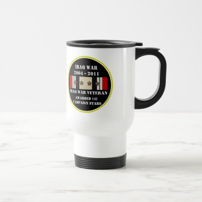 MUG DE VOYAGE 4 ÉTOILES DE CAMPAGNE VÉTÉRAN DE GUERRE IRAKIENNE (Droite)