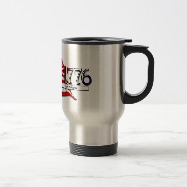Mug De Voyage 4 juillet 1776 Étoiles et rayures (Droit)