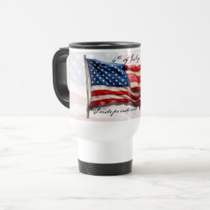 Mug De Voyage 4 juillet - Célébrer avec le drapeau américain