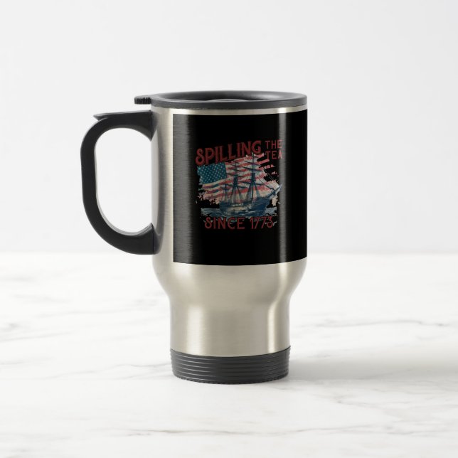Mug De Voyage 4 juillet Drôle De Déverser Le Thé Depuis 1773 Qua (Gauche)
