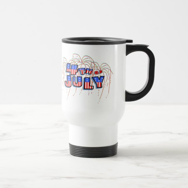 Mug De Voyage 4 juillet Feu d'artifice Voyage Mug (Droite)